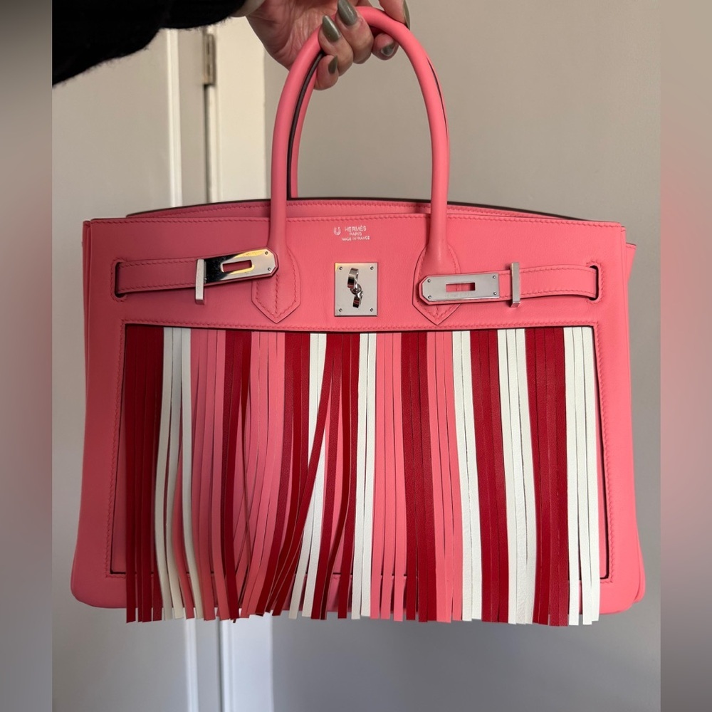 limited edition Birkin 35 AGATE pink fringe leather circus rodeo Jaipur PHW RARE